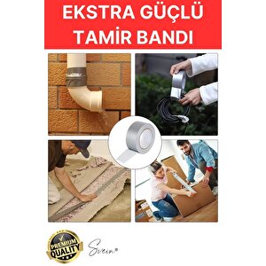 20 Adet 10 Mt Gri Lifli Tamir Takviye Onarım Bandı Su Geçirmez Sızdırmaz Kuvvetli Dayanıklı Çatlak
