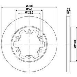 Arka Fren Aynasi Transi̇t V363 14 Çi̇ft Teker 308x18x122.5x22x6dl