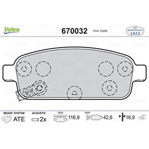 Arka Fren Balatasi Astra J 09 Mokka 12 Zafira C 12 Cruze 09 Trax 11 Aveo Hb 13