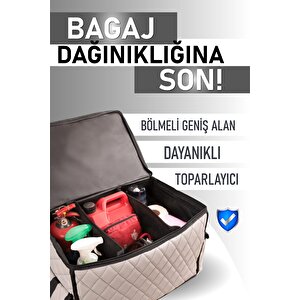 Oto Bagaj Çantası Deri Destekli Organizer Araç İçi Düzenleyici Toparlayıcı