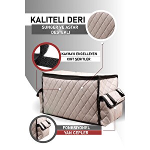 Oto Bagaj Çantası Deri Destekli Organizer Araç İçi Düzenleyici Toparlayıcı