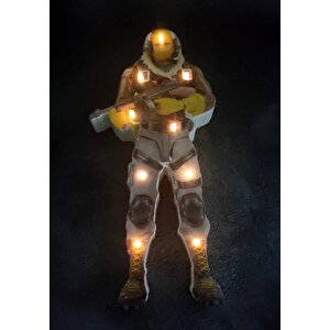 Fortnite Raptor Ahşap Led Pano Gece Lambası Biblo Ahşap Masa Dekor