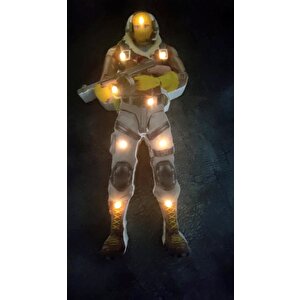 Fortnite Raptor Ahşap Led Pano Gece Lambası Biblo Ahşap Masa Dekor
