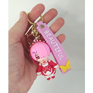 Anime Rem Re Zero Karakter Figür Silikon Anahtarlık Çanta Süsü Oyuncak