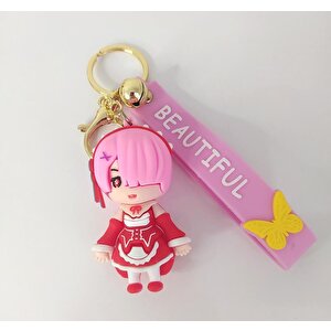 Anime Rem Re Zero Karakter Figür Silikon Anahtarlık Çanta Süsü Oyuncak