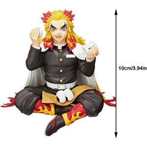 Anime Demon Slayer Kyojuro Rengoku 10 Cm Oturan Karakter Figür Oyuncak Biblo