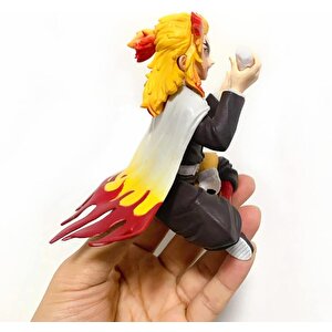 Anime Demon Slayer Kyojuro Rengoku 10 Cm Oturan Karakter Figür Oyuncak Biblo