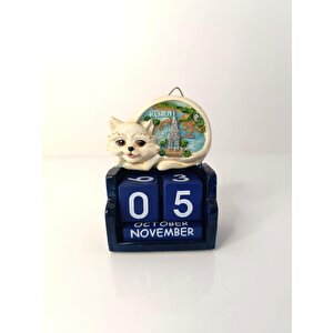 Kedi Masa Duvar Takvimi Dekoratif Ev Dekorasyon Ofis Heykel
