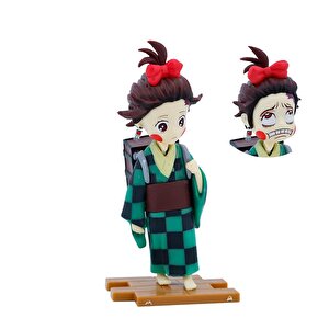 Anime Demon Slayer Tanjiro Değişim Kafa Eylem Karakter Figür Oyuncak Biblo 13 Cm