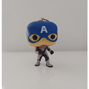 Captain America Pop Figür Anahtarlık Çanta Süsü 9 Cm
