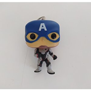 Captain America Pop Figür Anahtarlık Çanta Süsü 9 Cm