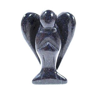 Mini 3.5 Cm  Mavi Goldstone Koruyucu Melek Reiki Çakra Enerji Ev Dekor