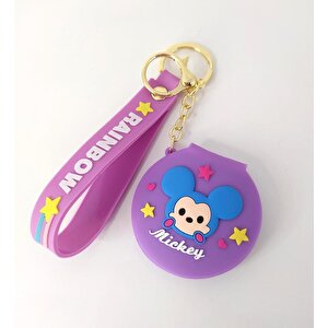 Anahtarlık Silikon Mickey Mouse Ayna Anahtarlık Çanta Süsü Karakter Figür Oyuncak