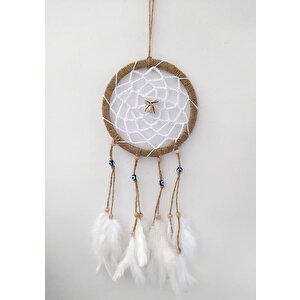 Hdmarketim Nazar Boncuklu Düş Kapanı Dreamcatcher Kuş Tüyü Duvar Süsü