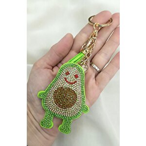 Anahtarlık Taşlı Avokado Araba Çanta Cüzdan Süsü