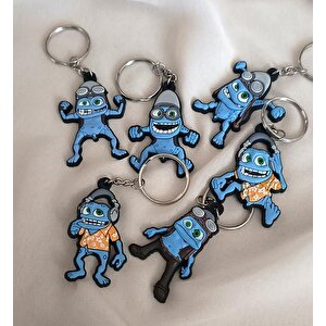 Anahtarlık 6 Adet Sevimli Crazy Frog Araba Çanta Cüzdan Süsü
