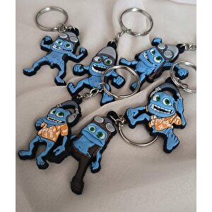 Anahtarlık 6 Adet Sevimli Crazy Frog Araba Çanta Cüzdan Süsü