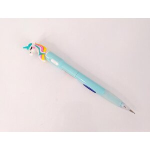 Unicorn Tek Boynuzlu At Işıklı 0.7 Mm Uçlu Versatil Kalem Kırtasiye Mavi