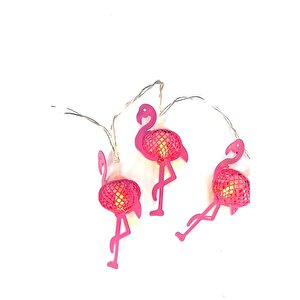 Hdmarketim Pembe Flamingo 10'lu Dekoratif Led Lamba (2 Metre)
