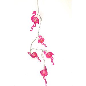 Hdmarketim Pembe Flamingo 10'lu Dekoratif Led Lamba (2 Metre)