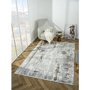 Zenith Zn009a Gri Halı Vizon Detaylı Modern Yumuşak Kadife İnce Antialerjik Salon Koridor Halısı 78x300 cm