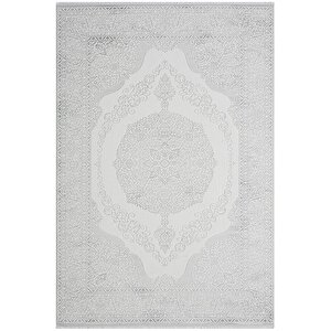 Zenith Zn005a Gri Halı Antrasit Detaylı Göbekli Modern Yumuşak Kadife İnce Antialerjik Salon Halısı 156x230 cm