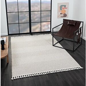 Wool Wl006a Gri Halı Sisal Bukle Dekoratif Tozsuz Antialerjik Salon Halısı Yatak Odası Koridor 120x180 cm