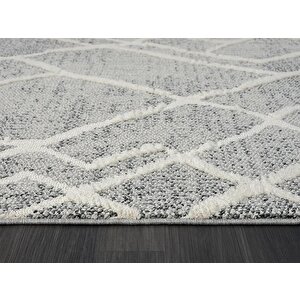 Wool Wl003a Gri Halı Antrasit Detaylı Sisal Bukle Dekoratif Kabartmalı Halı Tozsuz Antialerjik