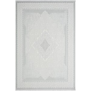 Zenith Zn003a Gri Halı Antrasit Detaylı Göbekli Yumuşak Kadife İnce Antialerjik Salon Halısı Koridor 156x230 cm
