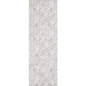 Karo Küp Desenli Kahverengi Renkli Kaymaz Taban Yıkanabilir Halı