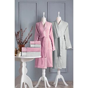 Ditsy Aile Seti (pembe-gri)