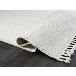 Wool Wl005a Beyaz Halı Sisal Bukle Dekoratif Tozsuz Antialerjik Salon Halısı Yatak Odası Koridor