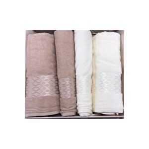 Elissa Best Set Hamam Seti Banyo Havlu Takımı Krem Bej