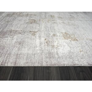 Elegance Eg012a Gri Gold Detaylı Modern Viskon Doğal Iplik Bambu Halı Tozu Az Salon Halısı Koridor