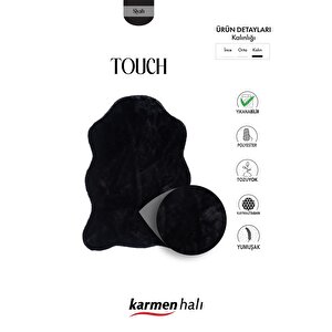 Post Touch Th001c Antrasit Halı Tavşan Tüyü Post Peluş Kürk Halı 80x200 cm