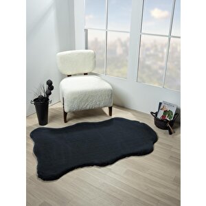 Post Touch Th001c Antrasit Halı Tavşan Tüyü Post Peluş Kürk Halı 80x200 cm