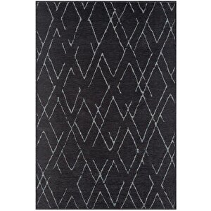 Lenda Ld006a Antrasit Kilim Gri Detaylı Ince Antialerjik Kaymaz Taban Makinada Yıkanabilir Halı 200x290 cm