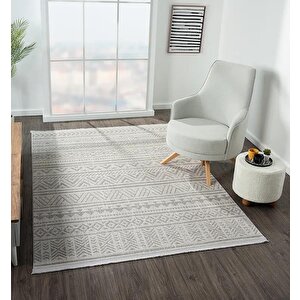 Lotus 8575 Gri Halı Iskandinav Desenli Modern İnce Akrilik Tozuaz Salon Halısı Yatak Odası Koridor 100x200 cm