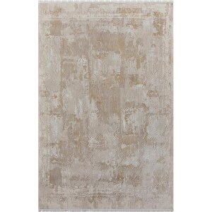 Merit Mr003s Krem Halı Gold Detaylı Ince Yumuşak Akrilik Tozuaz Modern Salon Halısı Koridor Halısı 76x300 cm