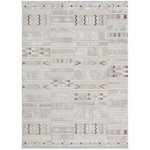 Lotus 8573 Gri Halı Renkli Iskandinav Desenli Modern İnce Akrilik Tozuaz Salon Yatak Odası Halısı 120x180 cm