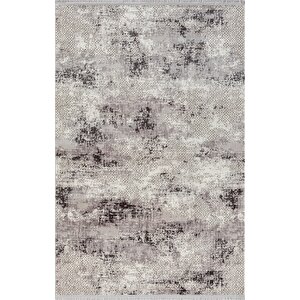 Tokyo 1701 Gri Halı Antrasit Detaylı Modern Klasik Desen Akrilik Halı Kaymaz Taban Tozuaz Salon Halı 97x300 cm