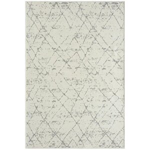 Lenda Ld004a Gri Kilim Antrasit Detaylı Ince Antialerjik Kaymaz Taban Makinada Yıkanabilir Halı 100x200 cm