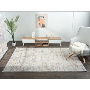 Lotus 8574  Gri Halı Renkli Detaylı Modern İnce Akrilik Tozuaz Salon Halısı Yatak Odası Koridor 200x290 cm