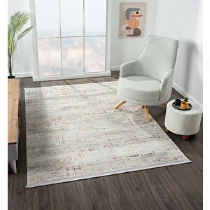 Lotus 8574  Gri Halı Renkli Detaylı Modern İnce Akrilik Tozuaz Salon Halısı Yatak Odası Koridor 200x290 cm