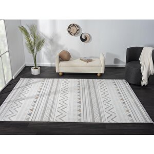 Sümer Sm006a Renkli Halı Iskandinav Desen Dekoratif Modern Tozuyok Antialerjik Salon Yatak Odası Kor 78x300 cm