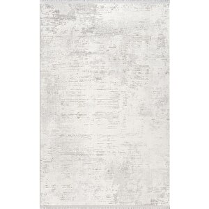 Lotus 8563 Açık Gri Halı Gri Detaylı Modern Ince Akrilik Tozuaz Salon Halısı Yatak Odası Koridor 100x200 cm