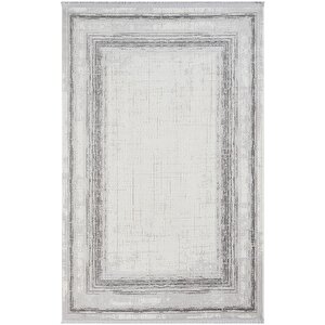 Dark Dk018g Gri Halı Antrasit Detaylı Akrilik Tozuaz Modern Salon Halısı Yatak Odası Halısı Koridor 195x290 cm
