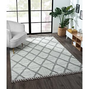 Loop Lp002a Gri Halı Dekoratif Sisal Bukle Tozsuz Antialerjik Salon Halısı Yatak Odası Iskandinav 120x180 cm
