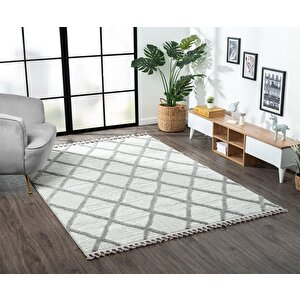 Loop Lp002a Gri Halı Dekoratif Sisal Bukle Tozsuz Antialerjik Salon Halısı Yatak Odası Iskandinav 80x150 cm