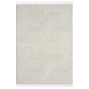 Wool Wl008a Bej Halı Sisal Bukle Dekoratif Kabartmalı Halı Tozsuz Antialerjik Salon Halısı Koridor 120x180 cm